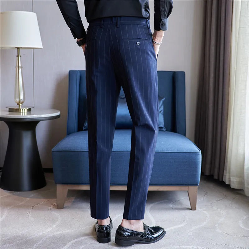 Pinstripe Suit Trousers for Men